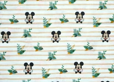 Fat Quarter   Disney Mickey Mouse Fabric  Traditional Stripe  100% Cotton   Fq • $2.99