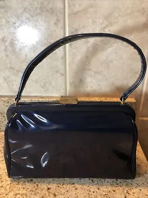  Vtg Mm Morris Moskowitz Blue Patent Leather Purse Handbag  • $25