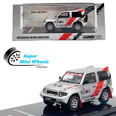 INNO64 1:64 Mitsubishi Pajero Evolution Ralliart Silver • $19.99