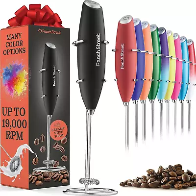 Powerful Handheld Milk Frother Mini Milk Frother Wand Battery Operated Stainle • $9.53