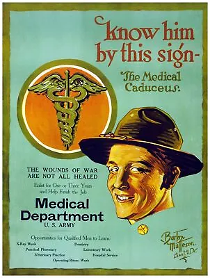 Decoration Poster.Interior Design.Caduceus Army Medical.Doctor.7002 • $60