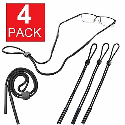 4-Pack Neck Strap Sport Sunglass Eyeglass Read Glasses Cord Lanyard Holder Black • $4.39