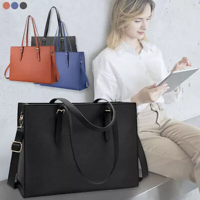 15.6'' Laptop Bag For Women Waterproof Lightweight Leather Computer Tote Bag • $46.88