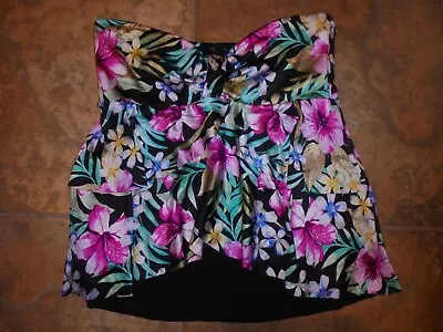Women's Miraclesuit Floral Halter Swim Tankini Top Size 16 Underwired • $22