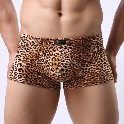 Men Briefs Boxer Shorts Male Leopard Print Breathable Underwear Panties Knickers • £7.45