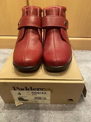 Padders  Ladies Red Leather Boots Size 4 • £20