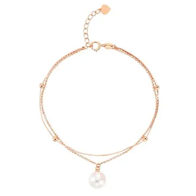 $370 • Buy 18K Rose Gold Pearl (Akoya-Japan 8-8.5 Mm) Bracelet