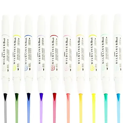 Zebra Mildliner Brush Highlighter Pen - Brush/Marker - Double Ended - 10 Pack • $32.01