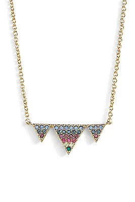 $25 • Buy Nadri 130728 Multi Triangle Gunmetal Pendant Necklace