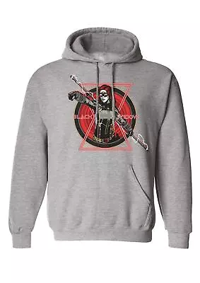 Marvel Black Widow Print Grey Hooded Sweatshirt • £29.95