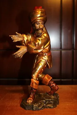 19th 10  Wood Hand Carved Medieval Moresca Morris Dancer Figure Statue Sculpture • $232