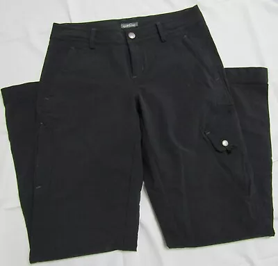 Eddie Bauer EBTEK Wms. Sz 6 Pants Black Nylon Blend Snap Pockets Outdoor Hiking • $11.94