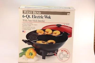 West Bend 79525X  6-Quart Electric WOK Red Black Non-Stick USA Brand New • $59.99