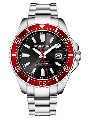 Stuhrling 3950 Men's Depthmaster Aquadiver Miyota Japanese Quartz 10 ATM Watch • $96