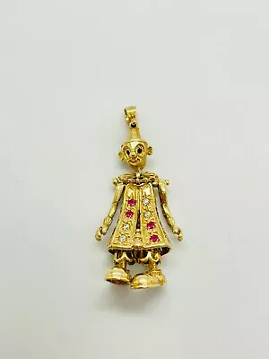 9ct Yellow Solid Gold Clown Pendant • £210