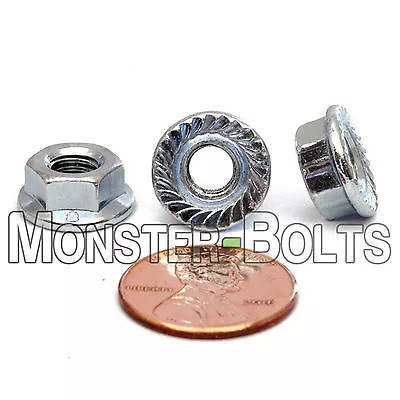 M6-1.0 / 6mm - Qty 10 - Class 8 Serrated Hex Flange Nuts DIN 6923 Zinc RoHS CR+3 • $4.80