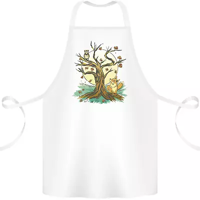 An Owl And Fox Tree Nature Ecology Cotton Apron 100% Organic • £12.99