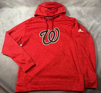 Washington Nationals Adidas Player Hoodie Sweatshirt SOFTBALL Climawarm LARGE • $15.50