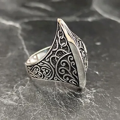 Silver Norse Mythology Sharp Tip Thumb Handmade Ring  Men's Vikings Axe Jewelry • $54