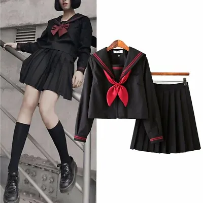 Japanese School Student Sailor Uniform JK Girls Blouse + Pleated Skirt Suit • $54.98