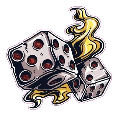 Flames Dice Gambling Decal • $6.99