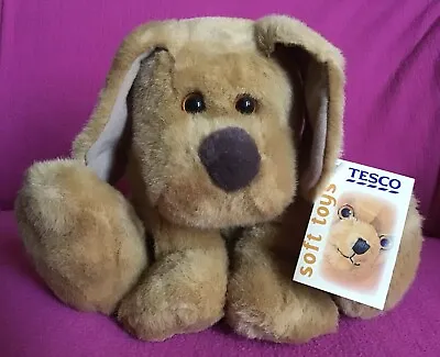 £29.99 • Buy Vintage Tesco “Goldy” Sitting Golden Labrador Dog Beige Soft Plush Toy 9” Tag