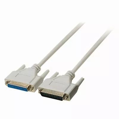 Nedis Serial Cable D-Sub 25-pin Male To D-Sub 25-pin Female 2m Ivory • £9.92