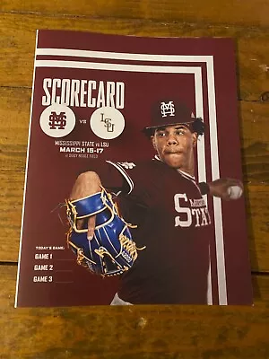 March 15-17 Unused Mississippi State Vs. LSU Baseball Scorecard W/ Stat Sheet • $9.99