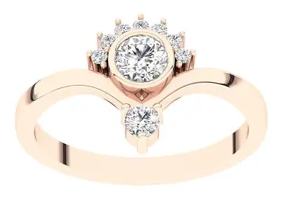 $1091.77 • Buy SI2 H 0.56 Ct Genuine Diamond Solitaire Engagement Ring 14K Rose Gold Appraisal