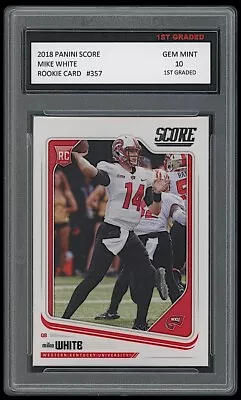 Mike White 2018 Panini Score 1st Graded 10 Nfl Rookie Card Rc Cowboys/ny Jets • $34.99