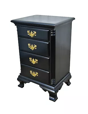 Vintage KLING Four Drawer Traditional Style Black Nightstand • $398
