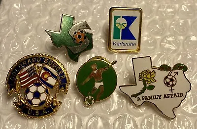 Soccer Pin Lot Vintage Karlsruhe Colorado Texas Old Mixed Lot Button Collectible • $13.23