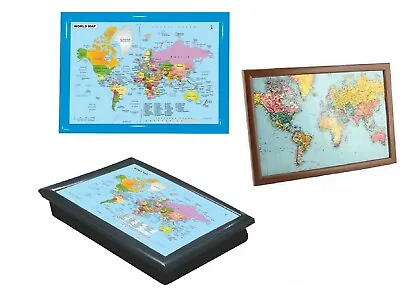 Large Wooden Soft Padded Cushioned Bean Bag Lap Dinner Laptop Food TV Tray MAP • £13.99