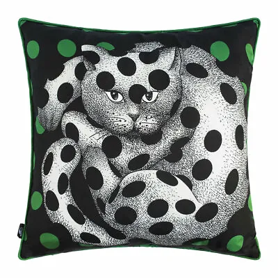 NIB FORNASETTI High Fidelity Silk Throw Pillow Cushion Cat Polka Dot 45cm 17.5” • $500