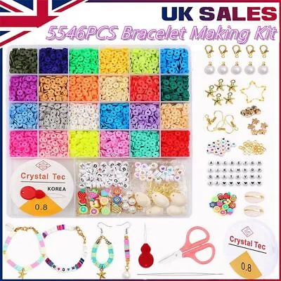 Bracelet Craft Make Own Beads Jewellery Making Set Box Kit For Kids DIY Gifts UK • £7.96