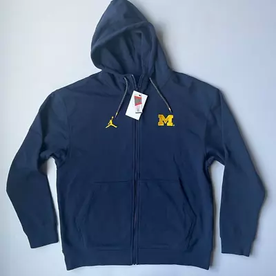 Jordan Nike University Of Michigan UM Jumpman Mens Sz L Full Zip Hoodie NWT NEW • $74.95