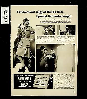 1942 Servel Electrolux Gas Refrigerator Vintage Print Ad 015923 • $4.98