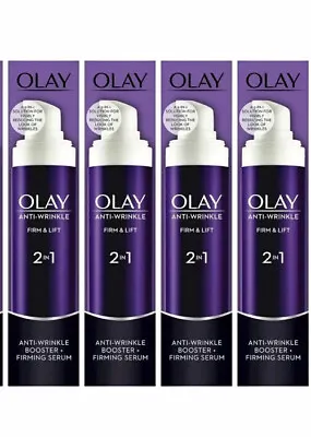 £38.99 • Buy 4 X Olay Anti-Wrinkle Booster Firm & Lift 2-In-1 Day Cream & Firming Serum 50ml
