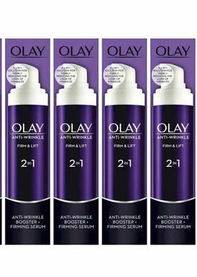 £38.99 • Buy 4 X Olay Anti-Wrinkle Booster Firm & Lift 2-In-1 Day Cream & Firming Serum 50ml