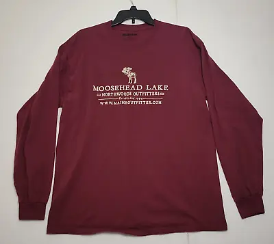 Moosehead Lake Tee Long Sleeve Shirt Mens L Large Ouray North Woods Maine Outfit • $18
