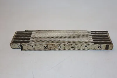 Vintage 9-3912 Wood Folding Ruler With Metal Joints 72 Inch Mad In The USA • $7.99