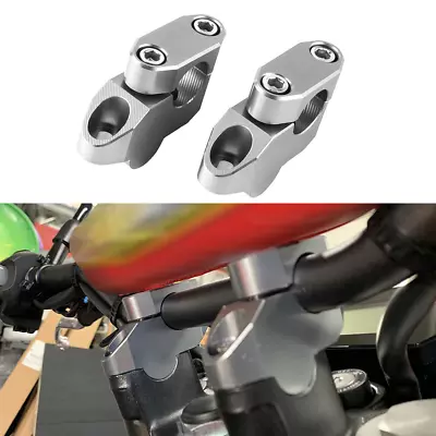 Motorcycle 7/8  HandleBar Bar Mount Clamps Risers Adaptor For Dirt Pit Bike ATV • $28.89