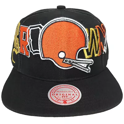 Mitchell & Ness Cleveland Browns NFL Snapback Hat 3D Logo Black Team Cap NWT • $34.99