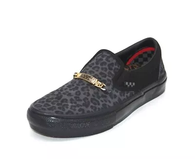 Vans Skate Slip-on Cher Strauberry Vn0a5fca9cy1 Cheetah Black Unisex Sneaker • $49.95