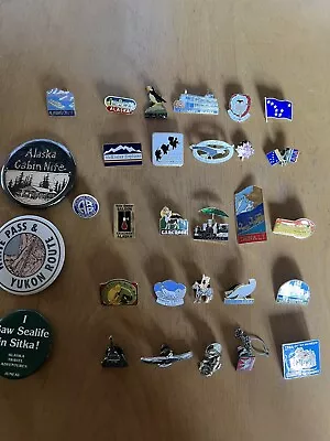 Lot  Of 30 VINTAGE ALASKA VACATION SOUVENIR PINS PIN BACKS BUTTONS • $49.99