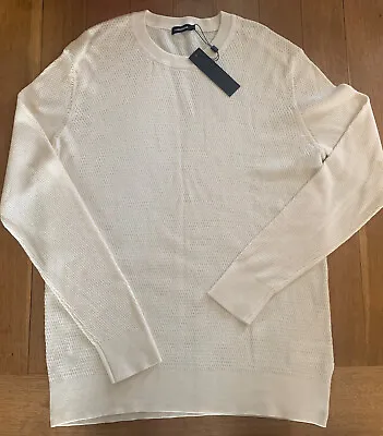 £49 • Buy J. Lindeberg Knitted Cotton Sweater. Cream. Size XL. Golf. RRP £105