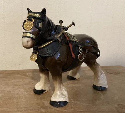 £6.99 • Buy Small Ceramic Shire Horse / Clydesdale Ornament Horse Figurine