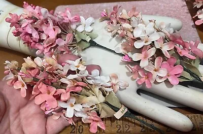 Vintage Millinery Hand Wrapped Cotton 1940 Lilacs 1 Spray White Pink Combo Japan • $6.99