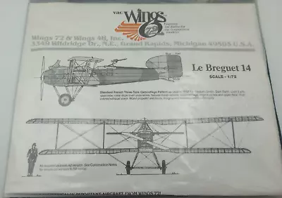 $14.22 • Buy Vintage Vac Wings 1/72 Le Breguet 14 Vacuform French WWI Aircraft. NIB