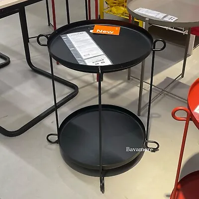 Ikea LIVELYCKE Side Tray Table Black Steel 19 5/8    BRAND NEW • $67.99